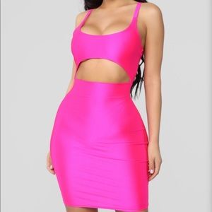 Fashion Nova Hot Pink Cutout Dress